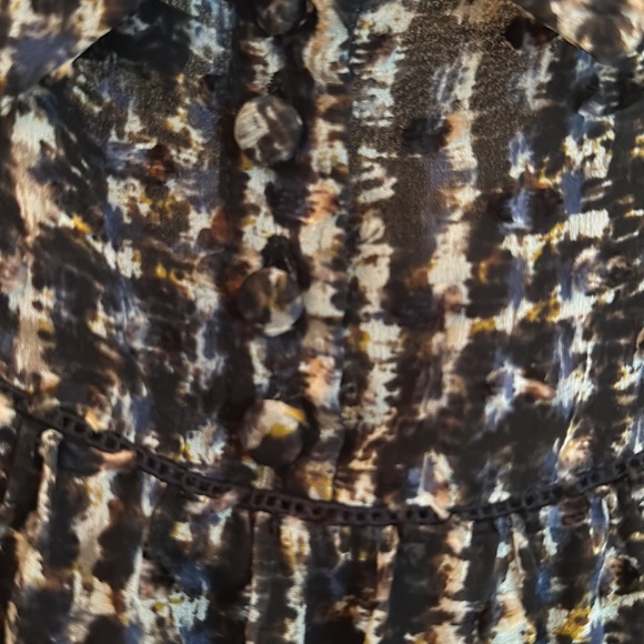 J. Crew Textured Swiss Dot Print Mock Cowl Silk Blend Top Size 2 - Picture 6 of 8